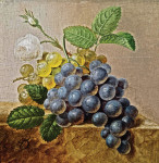 ₴ Репродукция натюрморт от 313 грн.: Белый и черный виноград на выступе