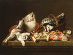 ₴ Картина натюрморт художника от 186 грн.: Натюрморт с рыбами, крабом и устрицами