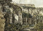 ₴ Репродукция пейзаж от 309 грн.: Римские руины с большими арками и высокими стенами, поросшие растениями