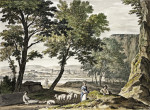 ₴ Репродукция пейзаж от 309 грн.: Пейзаж с пастухами, город вдалеке