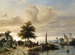 ₴ Картина пейзаж художника от 181 грн.: Паром на Маас, около Дордрехта