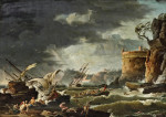 ⚓Репродукція морський краєвид від 337 грн.: Шторм з аварією корабля біля берега