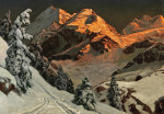 ₴ Картина пейзаж пейзаж відомого художника від 168 грн: Захід над Гроссглокнер