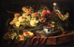 ₴ Картина натюрморт известного художника от 163 грн.: Натюрморт с фруктами и попугаем