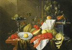 ₴ Репродукция натюрморт от 293 грн.: Натюрморт с омаром, фруктами и блюдами Ван-Ли