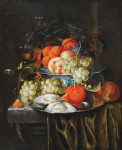 ₴ Картина натюрморт художника от 183 грн.: Натюрморт с фруктами и устрицами на мраморной плите