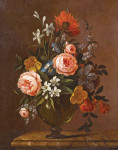 ₴ Картина натюрморт известного художника от 255 грн.: Букет цветов в стеклянной вазе