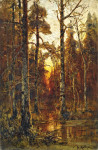 ₴ Репродукція краєвид від 221 грн.: Ліс восени