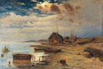 ₴ Репродукция пейзаж от 217 грн.: Сцена в сумерках на побережье Балтийского моря