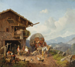 ₴ Картина бытового жанра художника от 218 грн.: Таверна в горах