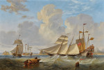 ₴ Картина морской пейзаж художника от 168 грн.: Британская опиумная шхуна и другие суда недалеко берега Гонконга