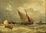₴ Картина морской пейзаж художника от 181 грн.: Парусные суда около берега