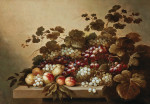 ₴ Картина натюрморт художника от 172 грн.: Натюрморт с виноградом и персиками