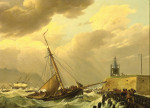 ₴ Картина морской пейзаж известного художника от 177 грн.: Судно пришвартовывается во время волнения на море