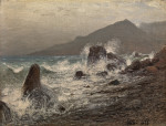 ₴ Картина морской пейзаж известного художника от 186 грн.: Волны разбиваются о скалы