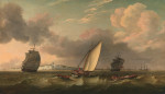 ₴ Картина морской пейзаж художника от 149 грн.: Почтово-пассажирское судно под парусами на ветру с юга