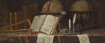 ₴ Репродукция натюрморт от 151 грн.: Ванитас с небесными и наземными глобусами, парой разделителей, секстантом, чернильницей с пером и свечой
