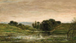 ₴ Репродукция пейзаж от 193 грн.: Одиночество, пруд Жилье