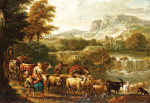 ₴ Репродукция картины пейзаж от 170 грн.: Крестьяне с домашним скотом
