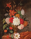 ₴ Репродукция натюрморт от 318 грн.: Букет цветов в каменной вазе