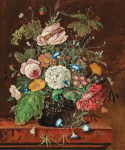 ₴ Репродукция натюрморт от 306 грн.: Большой букет цветов с улиткой