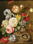 ₴ Картина натюрморт художника от 151 грн.: Натюрморт с цветами и птичьим гнездом