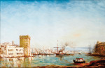 ⚓Репродукция морской пейзаж от 218 грн.: Порт Вье в Марселе с башней Святого Иоанна