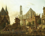 ₴ Картина городской пейзаж художника от 195 грн.: Оживленная сцена города, Утрехт