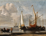 ⚓Репродукция морской пейзаж от 253 грн.: Небольшие голландские суда при легком бризе около берега