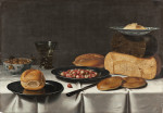 ₴ Репродукция натюрморт от 189 грн.: Банкет с ягодами, хлебом и вином