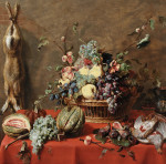 ₴ Репродукція натюрморт від 301 грн.: Натюрморт з фруктами та мертвим зайцем