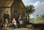 ₴ Картина  бытовой жанр известного художника от 189 грн.: Фермер с женой и ребенком на ферме