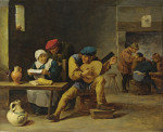 ₴ Картина бытового жанра известного художника от 198 грн.: Исполнение крестьянской музыки в таверне