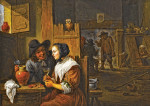 ₴ Картина бытового жанра известного художника от 175 грн.: Молодая пара в трактире