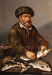 ₴ Картина бытовой жанр художника от 173 грн.: Рыбак обрабатывает рыбу