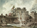 ₴ Репродукция пейзаж от 317 грн.: Римский фонтан с женщиной, набирающя воду