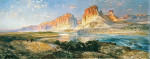 ₴ Репродукция пейзаж от 145 грн.: Поруч із табором, вечір на річці Верхній Колорадо, Вайомінг