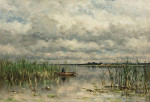 ₴ Репродукция пейзаж от 293 грн.: Рыболов на озере недалеко от Ноордена