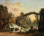₴ Репродукция пейзаж от 340 грн.: Чертежник рисует деревянный мост в парке Мереви