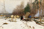 ₴ Картина бытового жанра художника от 184 грн.: Зимняя передышка