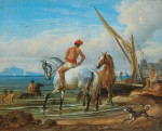 ₴ Картина бытового жанра художника от 215 грн.: Неаполь, купание лошадей