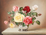 ₴ Репродукция натюрморт от 317 грн.: Розы из сада художника