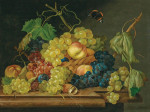 ₴ Репродукція натюрморт від 306 грн.: Виноград, персики та волоські горіхи