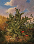 ₴ Картина натюрморт художника от 214 грн.: Чертополох с луговыми цветами и бабочками