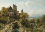 ₴ Картина пейзаж художника от 194 грн.: Рейнский пейзаж с замком