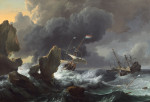 ₴ Картина морской пейзаж известного художника от 189 грн.: Суда, терпящие бедствие у скалистых берегов