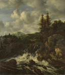 ₴ Картина пейзаж известного художника от 244 грн.: Пейзаж с водопадом и замком на холме