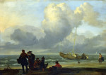 ₴ Картина морской пейзаж известного художника от 194 грн.: Сцена на берегу с рыбаками