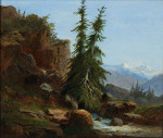 ₴ Картина пейзаж известного художника от 215 грн.: Горный пейзаж, Вале, Швейцария