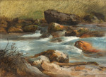 ₴ Картина пейзаж известного художника от 199 грн.: Водопад с валунами